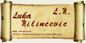 Luka Milinčević vizit kartica